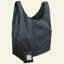 A black reusable grocery bag